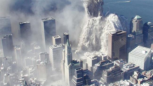 Twin Towers collapsing on September 11, 2001.

