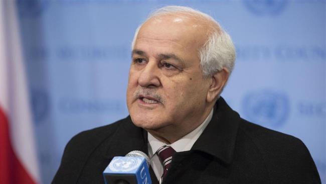 The Palestinian UN Ambassador Riyad Mansour (Photos by AFP)