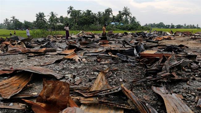 The ruins of a market that was set on fire are seen at a Rohingya village outside Maugndaw in Rakhine State, Myanmar, October 27, 2016. (Photo by Reuters)
