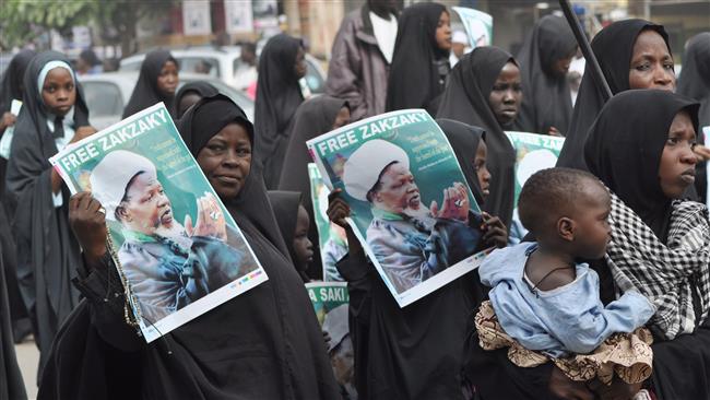 The file photo shows Nigerian Shias attending a protest in favor of Shia leader Sheikh Ibrahim al-Zakzaky’s release.