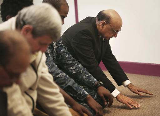 Khizr Khan (right most), whose son Army Capt. Humayun Khan was killed in Iraq and who criticized Donald Trump