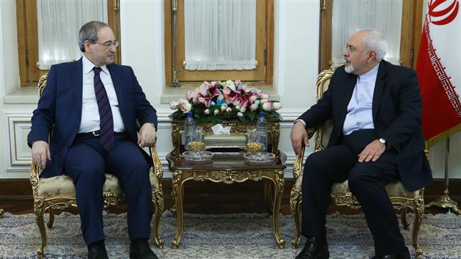 Iranian Foreign Minister Mohammad Javad Zarif (R) and Syrian Deputy Foreign Minister Faisal al-Mekdad meet in Tehran on November 7, 2016. (Photo by IRNA)
