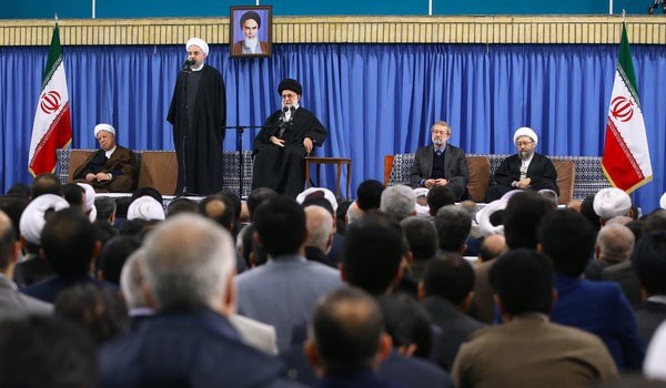 President Rouhani in a meeting with Supreme Leader of the Islamic Revolution Ayatollah Seyed Ali Khamenei