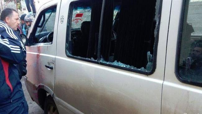 A vehicle hit by a bomb attack in Lebanon