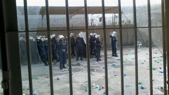 The file photo shows Bahraini police at the notorious Jaw Prison in Manama, Bahrain.
