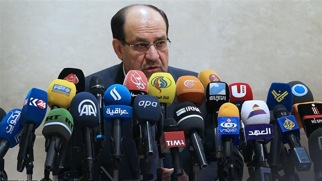 Iraqi Vice President Nouri al-Maliki speaks to reporters in Tehran on January 2, 2017
