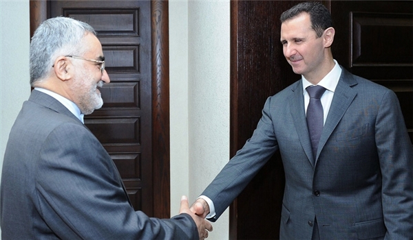 President Assad in a meeting with Chairman of the Iranian parliament