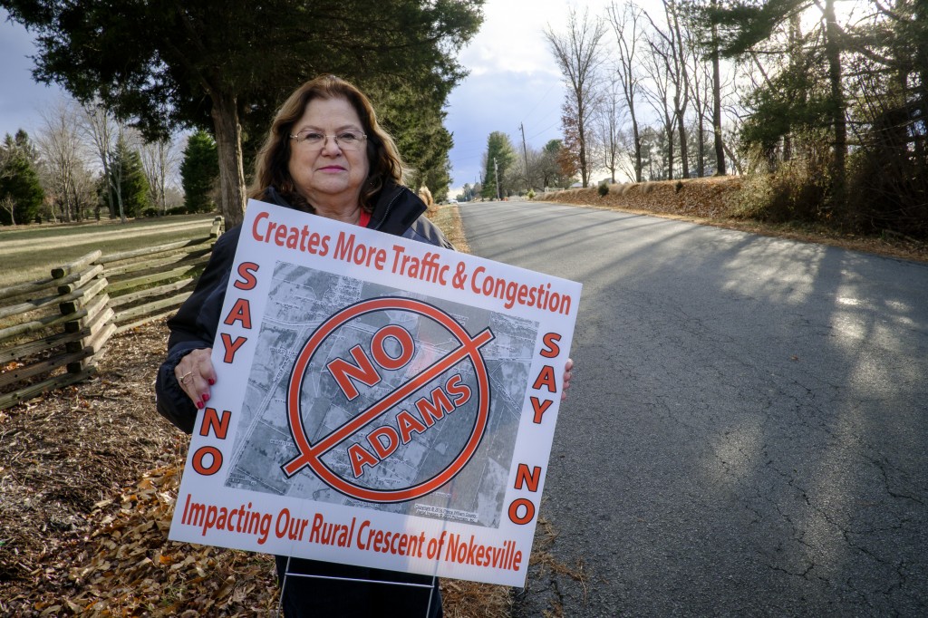 Betty Morrell protests a new branch of the All Dulles Area Muslim Society, one of the country’s largest mosques, near her home in Prince William County.