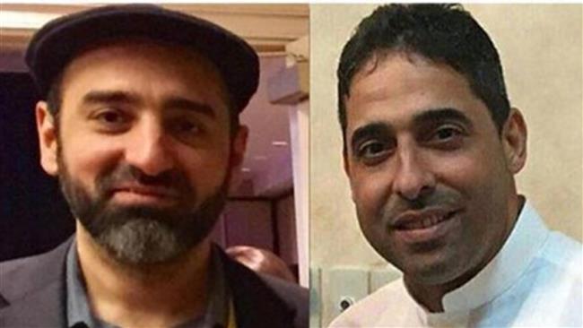 This combo photo shows Saudi human rights activists Essam Koshak (L) and Ahmed al-Mshikhs.
