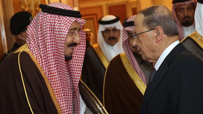 The photo released by the Lebanese photo agency Dalati and Nohra shows Saudi King Salman bin Abdulaziz Al Saud (L) greeting Lebanese President Michel Aoun in Riyadh on January 10, 2017. (Photo by AFP)