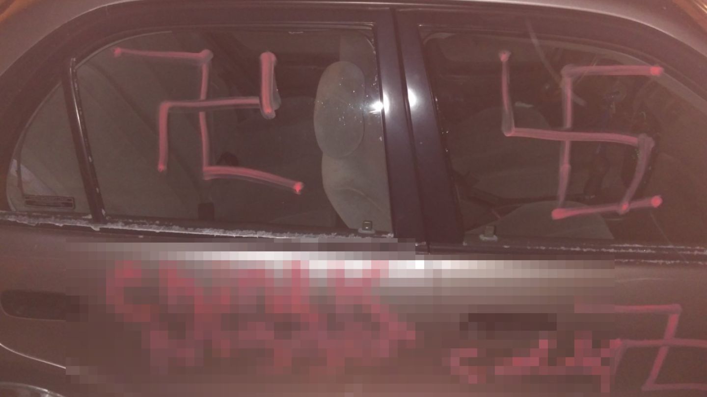 Bigots vandalized this Muslim man’s car with a string of hateful graffiti 