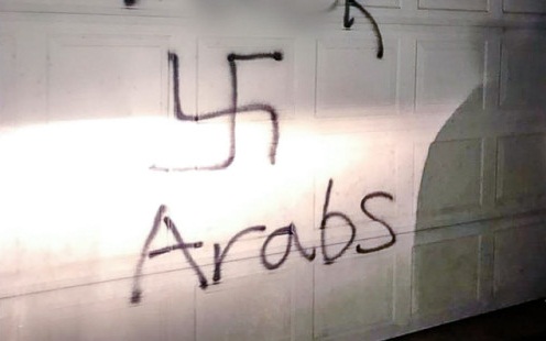 swastika and hate speech painted on Muslim home in Ohio