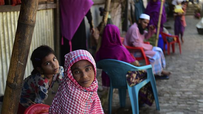 Rohingya refugees are pictured in a refugee camp in Bangladesh on November 26, 2016. 