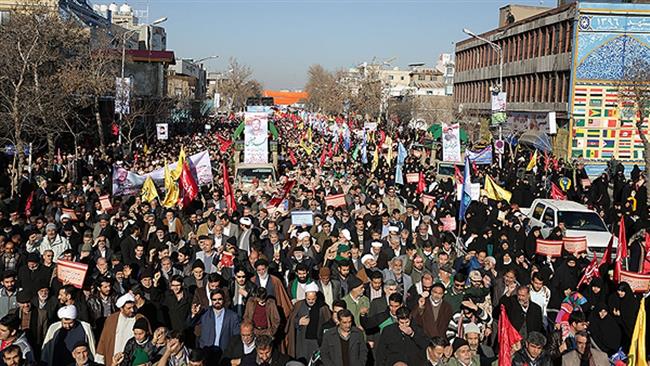 Iranians attend an annual pro-establishment rally