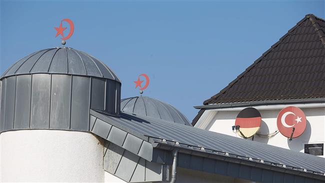 The roof of a mosque is pictured in Fuerthen, western Germany, February 15, 2017.
