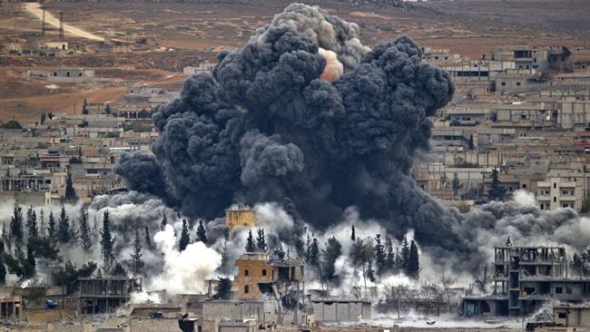 US-led coalition airstrike in Raqqah, Syria