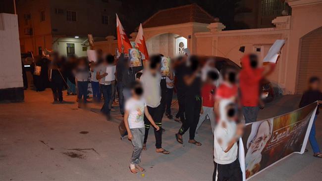 Demonstrators hold rally in support of opposition cleric Sheikh Issa Qassim in Sadad, a coastal village situated on the western shore of Bahrain.
