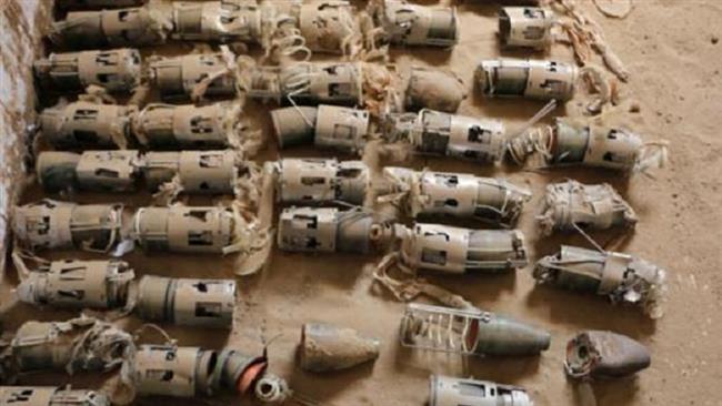 UK-manufactured cluster bomblets gathered in northern Yemen