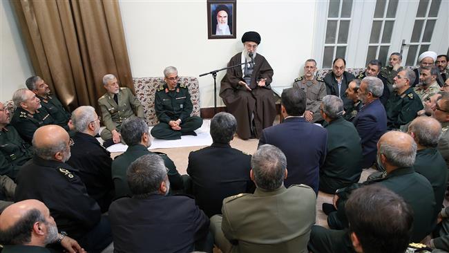 Leader of the Islamic Revolution Ayatollah Seyyed Ali Khamenei in a New Year meeting with senior commanders of Iran’s Armed Forces
