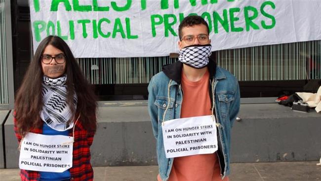 Students at the University of Manchester go on a hunger strike in solidarity with Palestinian prisoners in Israeli jails. (Photo by Ales Raposo)
