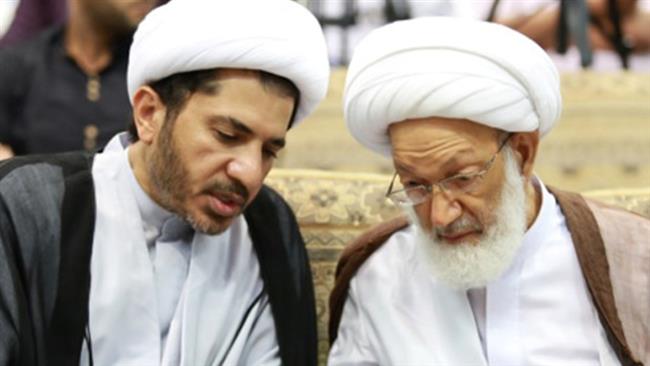 Bahrain’s senior opposition Shia cleric Sheikh Ali Salman (L) and top Shia cleric, Sheikh Isa Qassim.