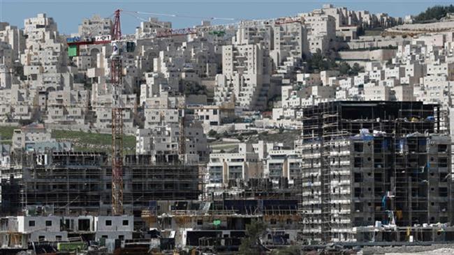 A general view shows buildings under construction in the illegal Israeli settlement of Har Homa in the occupied East al-Quds (Jerusalem) on March 7, 2016. (Photo AFP)
