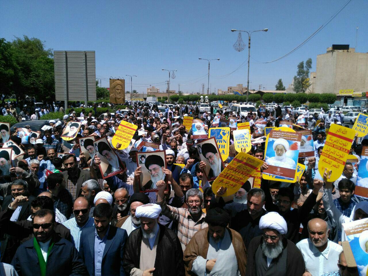 محکومیت اهانت آل خلیفه یه شیخ عیسی قاسم از سوی نمازگزاران اهوازی