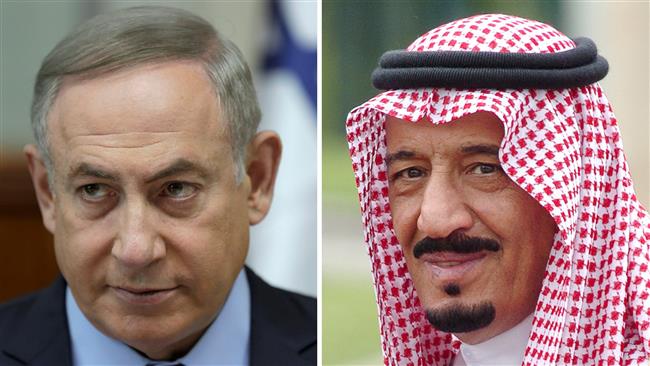 The combo picture shows Israeli Prime Minister Benjamin Netanyahu (L) and Saudi King Salman.
