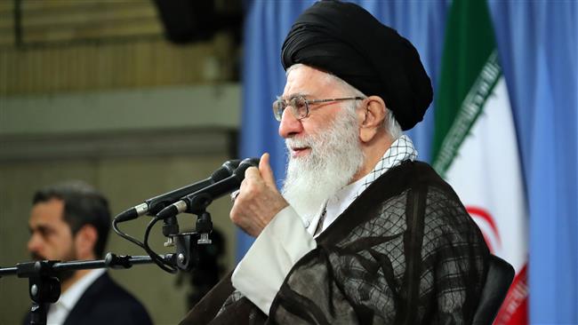 Leader of the Islamic Revolution Ayatollah Seyyed Ali Khamenei addresses a meeting with families of martyrs of the Iranian Army, Islamic Revolution Guards Corps (IRGC) and police force on Sunday, June 18, 2017. (Photo by Leader.ir)
