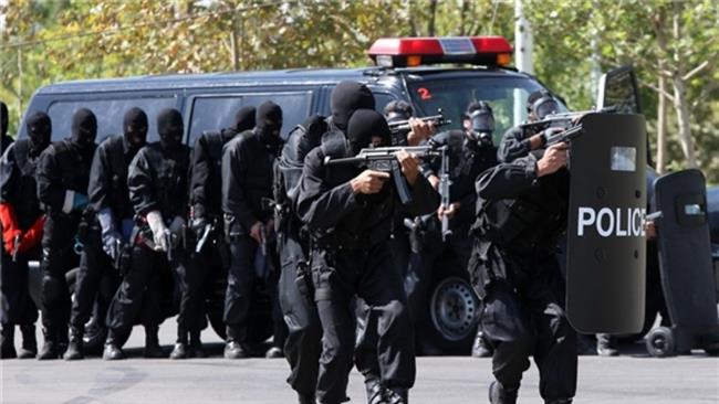 Iranian police forces during a drill