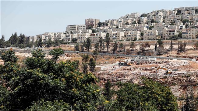 A picture taken on July 7, 2017 shows a general view of construction work in the Israeli settlement of Ramat Shlomo in East Jerusalem al-Quds. (Photo by AFP)
