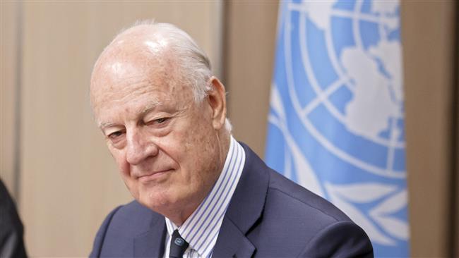 UN Special Envoy of the Secretary-General for Syria Staffan de Mistura looks on during a round of negotiation, during the Intra Syria talks, at the European headquarters of the United Nations in Geneva, on July 10, 2017. (Photos by AFP)
