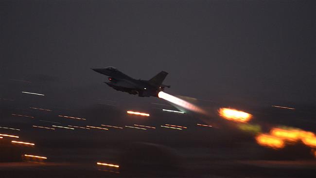US Air Force, an F-16 Fighting Falcon takes off from Incirlik Air Base, Turkey, to launch airstrikes in Syria. (Photo by AP)