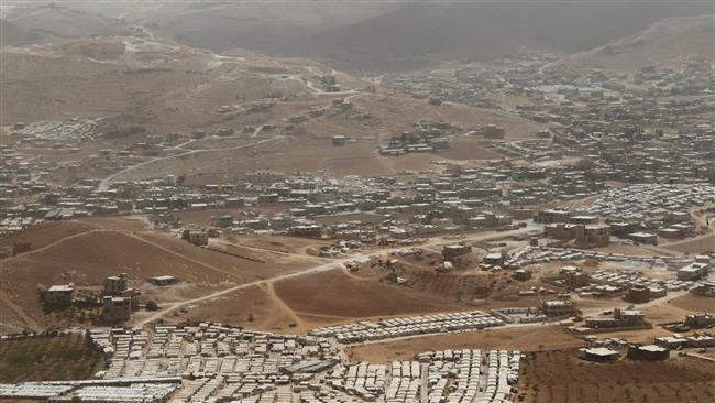 The photo shows a general view of Syrian refugee camps in and around the Lebanese border town of Arsal on September 21, 2016. (By Reuters)
