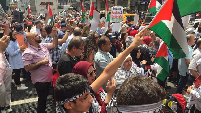 New Yorkers rally in support of Palestinians