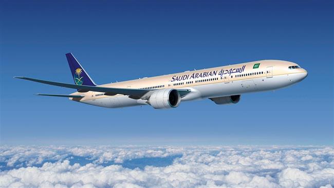 This file photo shows a passenger jet operated by Saudi Arabian Airlines.
