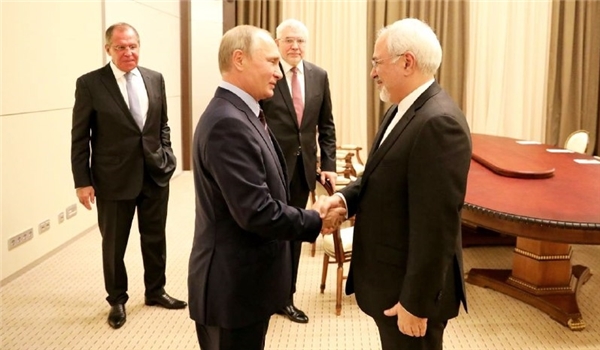 Iranian Foreign Minister Mohammad Javad Zarif meets Russian President Vladimir Putin