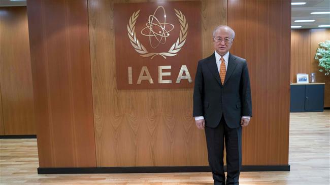 This file photo taken on March 24, 2016 shows International Atomic Energy Agency (IAEA) chief Yukiya Amano posing for a photographer at the IAEA