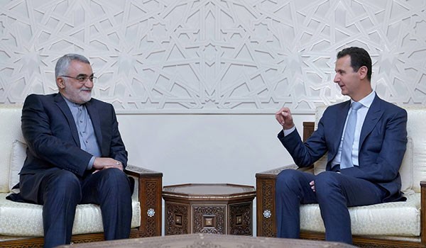 Syrian President Bashar al-Assad in a meeting with Iranian Parliament