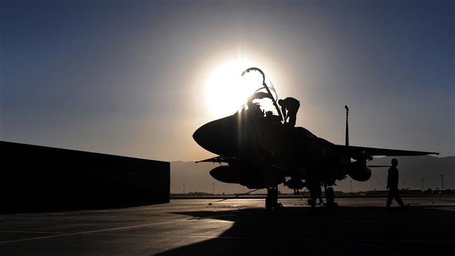 A US Air Force ground crew inspecting an F-15E Strike Eagle fighter jet at the Bagram AirBase, in the Parwan province some 50kms north of Afghanistan capital Kabul. (AFP file photo)
