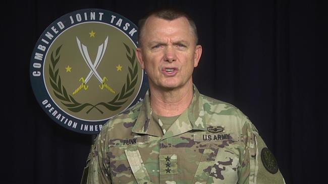Army Lt. Gen. Paul Funk, the commander of the US-led coalition purportedly bombing Daesh in Iraq and Syria
