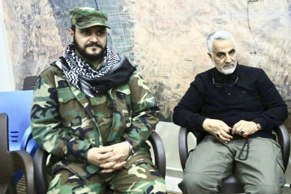 Commander of the Quds Force of the Islamic Revolution Guards Corps (IRGC) Major General Qassem Soleimani and Sheikh Akram al-Kaabi leader of Hezbollah al-Nujaba
