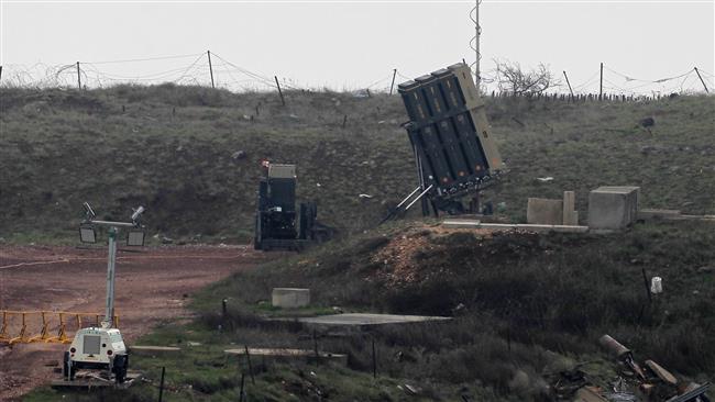 The picture taken on March 17, 2017 shows an Israeli "Iron Dome" missile system deployed in the occupied Golan Heights near the Syrian border on March 17, 2017. (By AFP)
