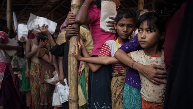 Rohingya Muslim refugees are pictured at a relief center at the Balukhali refugee camp in Bangladesh. (File photo by AFP)
