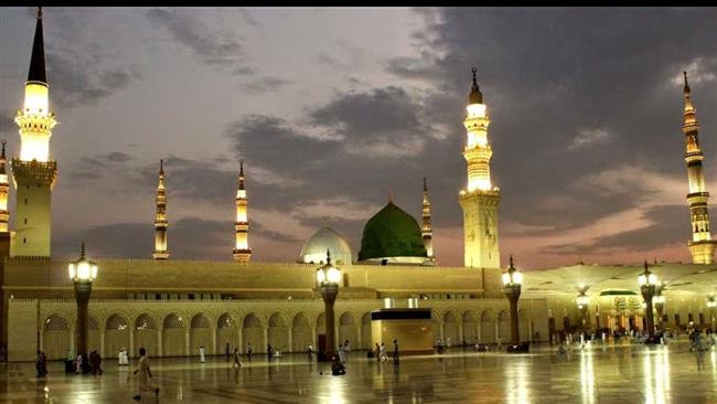 A view of the Al-Masjid an-Nabawi or the Prophet Muhammad’s Mosque, the second holiest site in Islam, in the holy city of Medina, Saudi Arabia.
