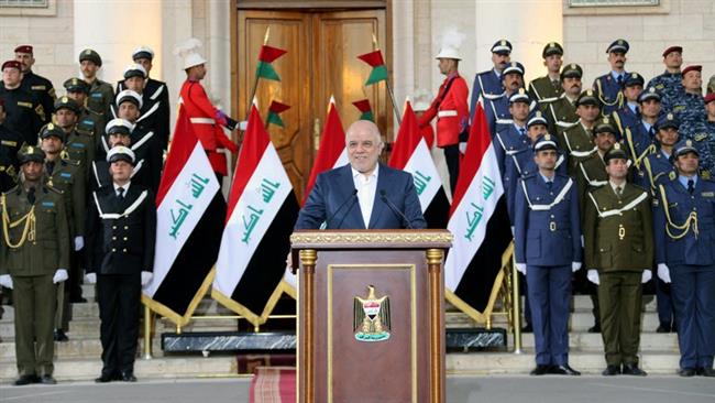 Iraqi Prime Minister Haider al-Abadi delivers a speech in Baghdad, Iraq, December 9, 2017. (Photo by Reuters)
