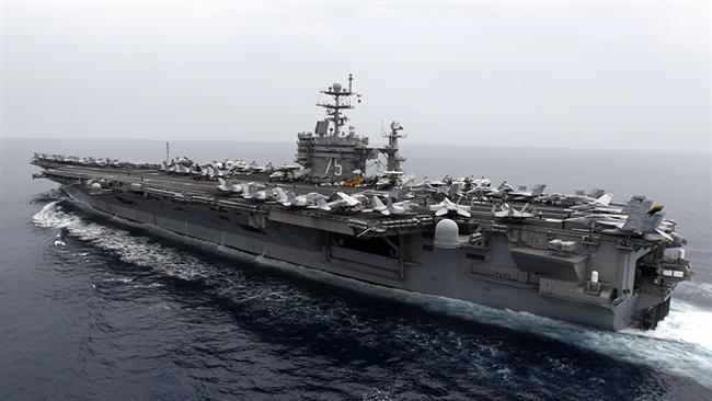 A general view shows the nuclear-powered aircraft carrier USS Harry S. Truman at an undisclosed position in the Mediterranean Sea. (Reuters file photo)
