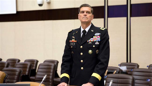 The US Central Command chief General Joseph Votel waits for the start of a meeting at the NATO headquarters in Brussels on November 9, 2017. (Photo by AFP)