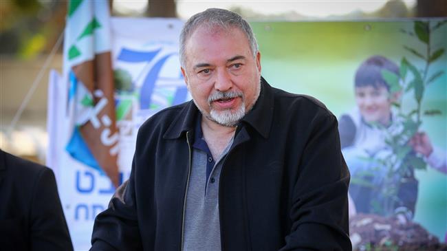 Israeli Minister of Military Affairs Avigdor Lieberman speaks during an event in the southern parts of the occupied territories, January 31, 2018.