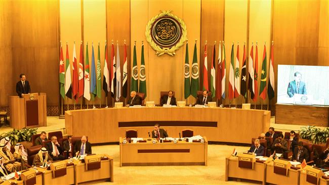 A picture taken on February 1, 2018 shows Arab League foreign ministers meeting at the Arab League headquarters in the Egyptian capital Cairo during an extraordinary session to discuss their stance on Jerusalem al-Quds and the US decision to relocate its embassy to the holy city. (Photo by AFP)
